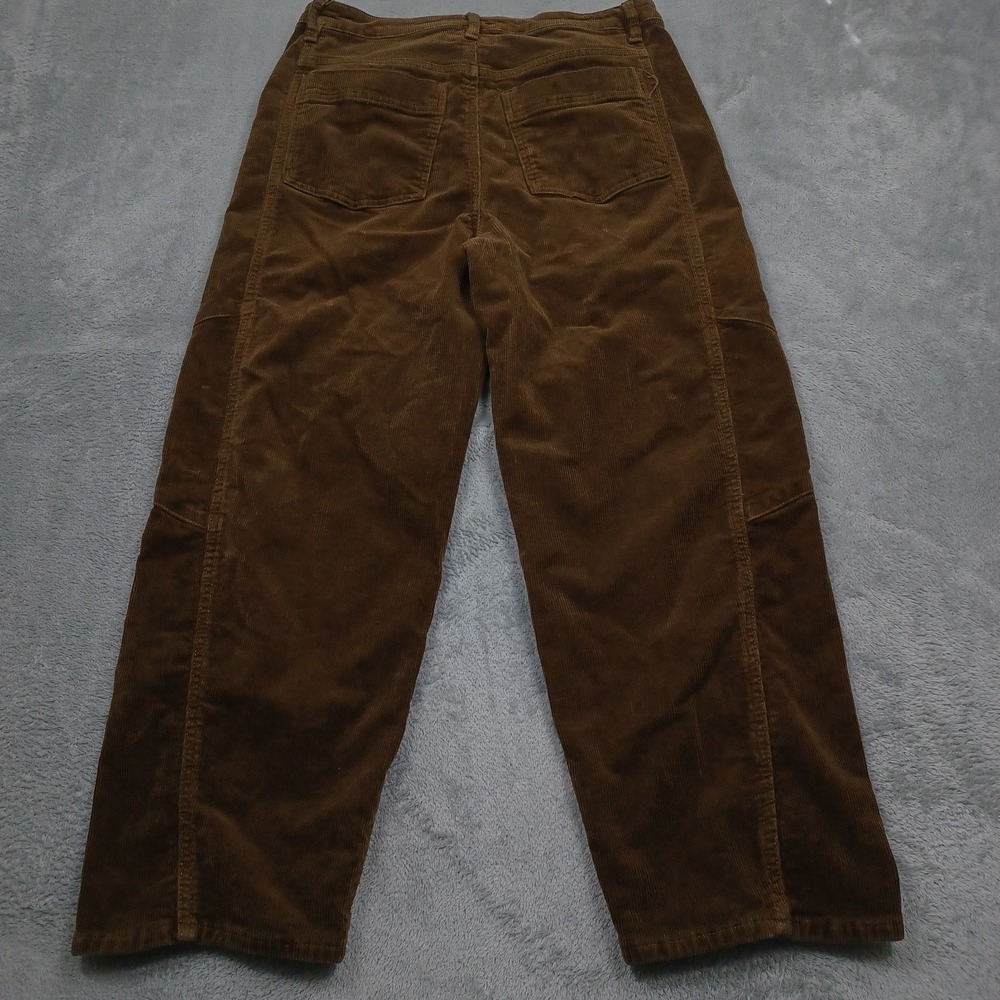 Habitual Pants Womens 10 Brown Corduroy Barrel Leg Preppy Modern - Picture 6 of 9